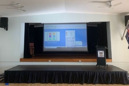 New projector screen at St John's Narraweena set to liven up school assemblies